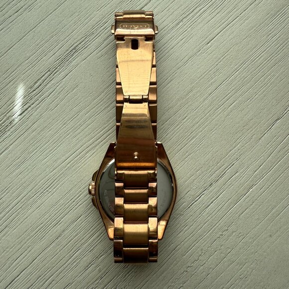 Coach Tristen Rose Gold Plated Stainless Steel Crystal Mother of Pearl Watch - Picture 4 of 14